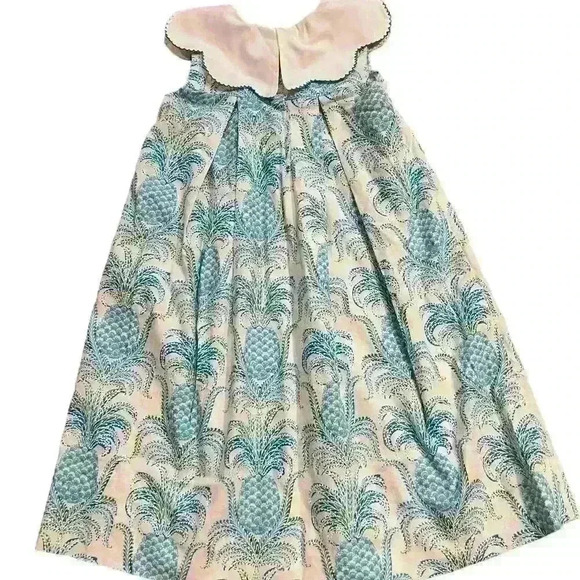 Le' Za Me Pineapple Dress with Bishop Collar Size 4 Colorful Summer Lightweight - Picture 2 of 4